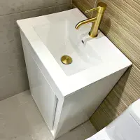 Cruzz 510mm White Floor Standing Vanity Unit & Basin