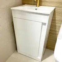 Cruzz 510mm White Floor Standing Vanity Unit & Basin