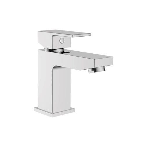 Cubix Chrome Midi Basin Mono Mixer & Slotted Sprung Basin Waste