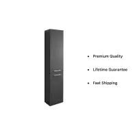 Deltar 350mm Floor Standing 2 Door Tall Unit, Anthracite Gloss