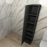 Deltar 350mm Floor Standing 2 Door Tall Unit, Anthracite Gloss