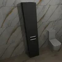 Deltar 350mm Floor Standing 2 Door Tall Unit, Anthracite Gloss