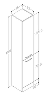 Deltar 350mm Floor Standing 2 Door Tall Unit, Anthracite Gloss