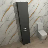 Deltar 350mm Floor Standing 2 Door Tall Unit, Anthracite Gloss