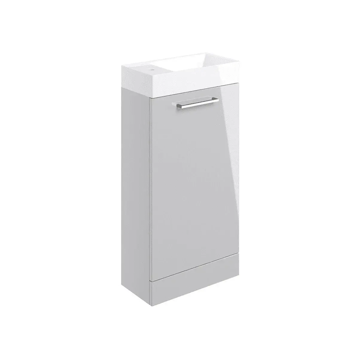 Bathrooms of Style Deltar 410mm Floor Standing 1 Door Basin Unit With Basin, Grey Gloss