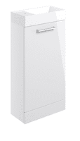Deltar 410mm Floor Standing 1 Door Basin Unit with Basin, White Gloss
