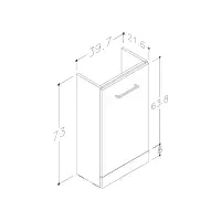 Deltar 410mm Floor Standing 1 Door Basin Unit with Basin, White Gloss