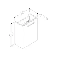 Deltar 410mm Wall Hung 1 Door Basin Unit with Basin, White Gloss