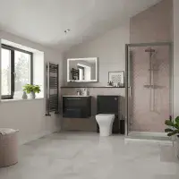 Deltar 500mm Floor Standing WC Unit, Anthracite Gloss
