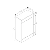 Deltar 500mm Floor Standing WC Unit, White Gloss