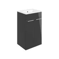 Deltar Anthracite Furniture Bathroom Suite with Brushed Brass Finishes