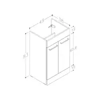 Deltar Light Grey Gloss Furniture Bathroom Suite with Brushed Brass Finishes