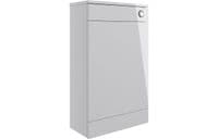 Deltar Light Grey Gloss Furniture Bathroom Suite with Brushed Brass Finishes