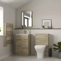 Deltar Oak Gloss Furniture Bathroom Suite with Brushed Brass Finishes