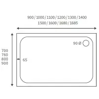 Deluxe Rectangular Shower Tray - 45mm High