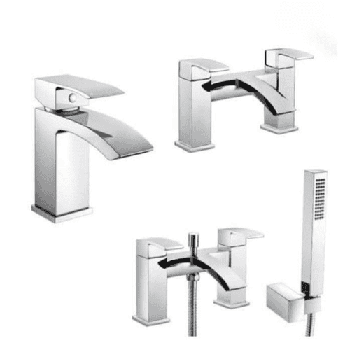 Descent Bathroom Tap Pack - Basin Mixer & Bath Filler or Bath Shower Mixer