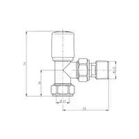 Designer Angled Towel Rail Valves Pair - Chrome