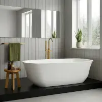 Droplet Freestanding Bath - Gloss White - 1700 x 750mm