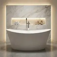 Droplet Freestanding Bath - Gloss White - 1700 x 750mm