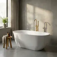 Droplet Freestanding Bath - Gloss White - 1700 x 750mm