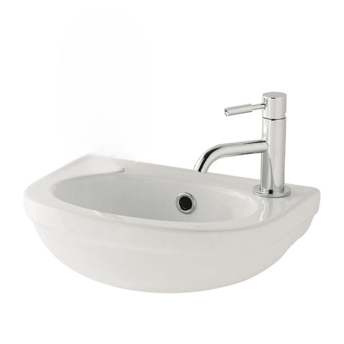 Dura 450 x 280mm 1 Tap Hole Ceramic Cloakroom Basin with Overflow