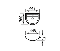 Dura 450mm Basin and Full Pedestal - White, 1 Tap Hole