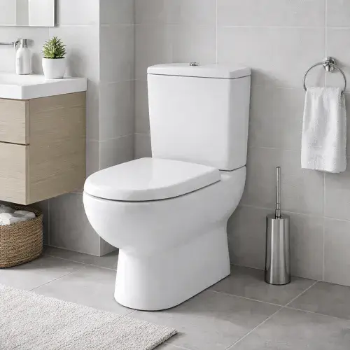 Dura Close Coupled Back To Wall Eco Vortex Toilet and Soft Close Seat - White