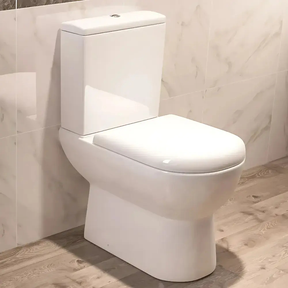 Vortex Commode Dura Close Coupled Open Back Eco Vortex Comfort Height Toilet and Soft ...