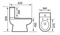 Dura Comfort Height Close Coupled  Rimless Toilet Pan and Soft Close Seat