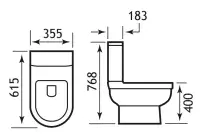 Dura Eco Vortex Open Back Toilet & Soft Close Seat | Bathcenter