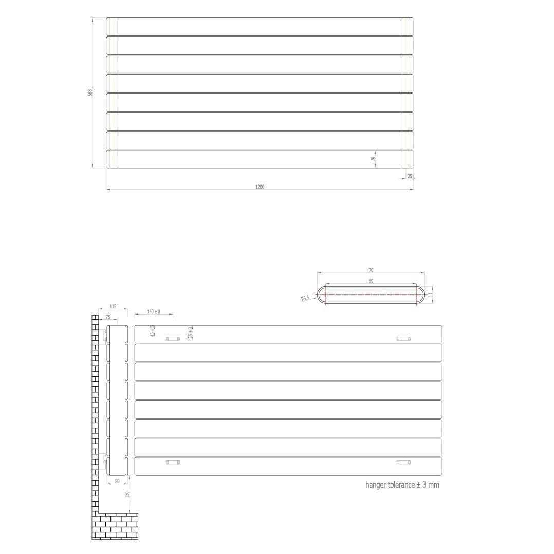 Type 21 Radiator Dimensions Eastbrook Addington Type 21 Designer Radiator - Gloss White - Various Sizes