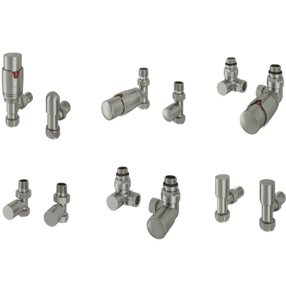 Eastbrook Brushed Nickel Radiator Valves - All Styles - Manual ...