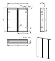 Eastbrook Caldini Led 2-Door Mirror Cabinet - 600mm x 700mm - White