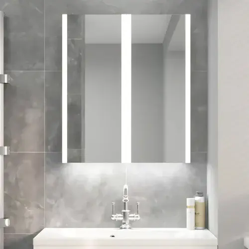 Eastbrook Caldini Led 2-Door Mirror Cabinet - 600mm x 700mm - White
