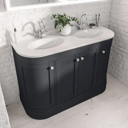 Eastbrook Hardwick Double Bowl 120cm Vanity Unit Matt Anthracite