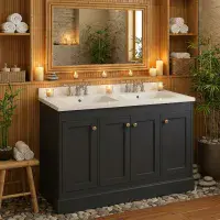 Eastbrook Hardwick Square 120 CM Double Bowl Vanity Unit Matt Anthracite
