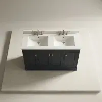 Eastbrook Hardwick Square 120 CM Double Bowl Vanity Unit Matt Anthracite