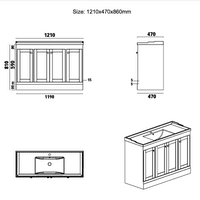 Eastbrook Hardwick Square 120 CM Vanity Unit Matt Anthracite