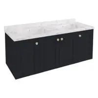 Eastbrook Hardwick Square 120 CM Wall Hung Double Bowl Vanity Unit Matt Anthracite