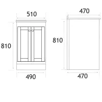 Eastbrook Hardwick Square 50 CM Vanity Unit Matt White