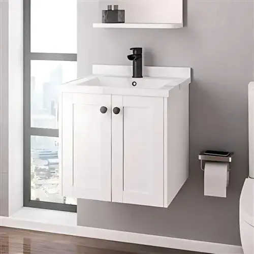 Eastbrook Hardwick Square 50 CM Wall Hung Vanity Unit Matt White