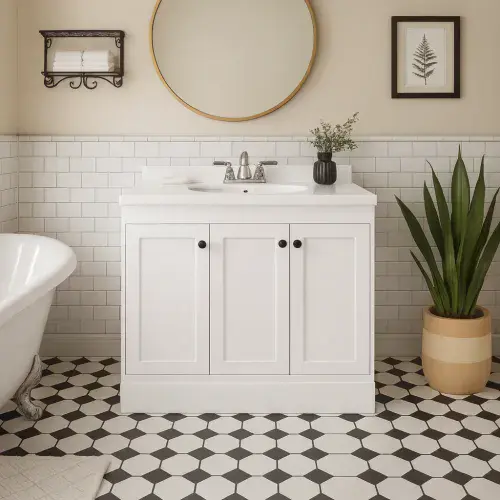Eastbrook Hardwick Square 90 CM Vanity Unit Matt White