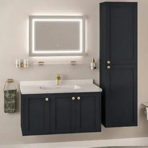 Eastbrook Hardwick Square 90 CM Wall Hung Vanity Unit Matt Anthracite