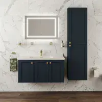 Eastbrook Hardwick Square 900mm Wall Hung Vanity Unit Matt Anthracite