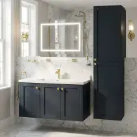 Eastbrook Hardwick Square 900mm Wall Hung Vanity Unit Matt Anthracite