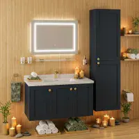 Eastbrook Hardwick Square 900mm Wall Hung Vanity Unit Matt Anthracite
