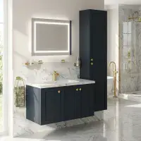 Eastbrook Hardwick Square 900mm Wall Hung Vanity Unit Matt Anthracite