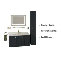 Eastbrook Hardwick Square 900mm Wall Hung Vanity Unit Matt Anthracite