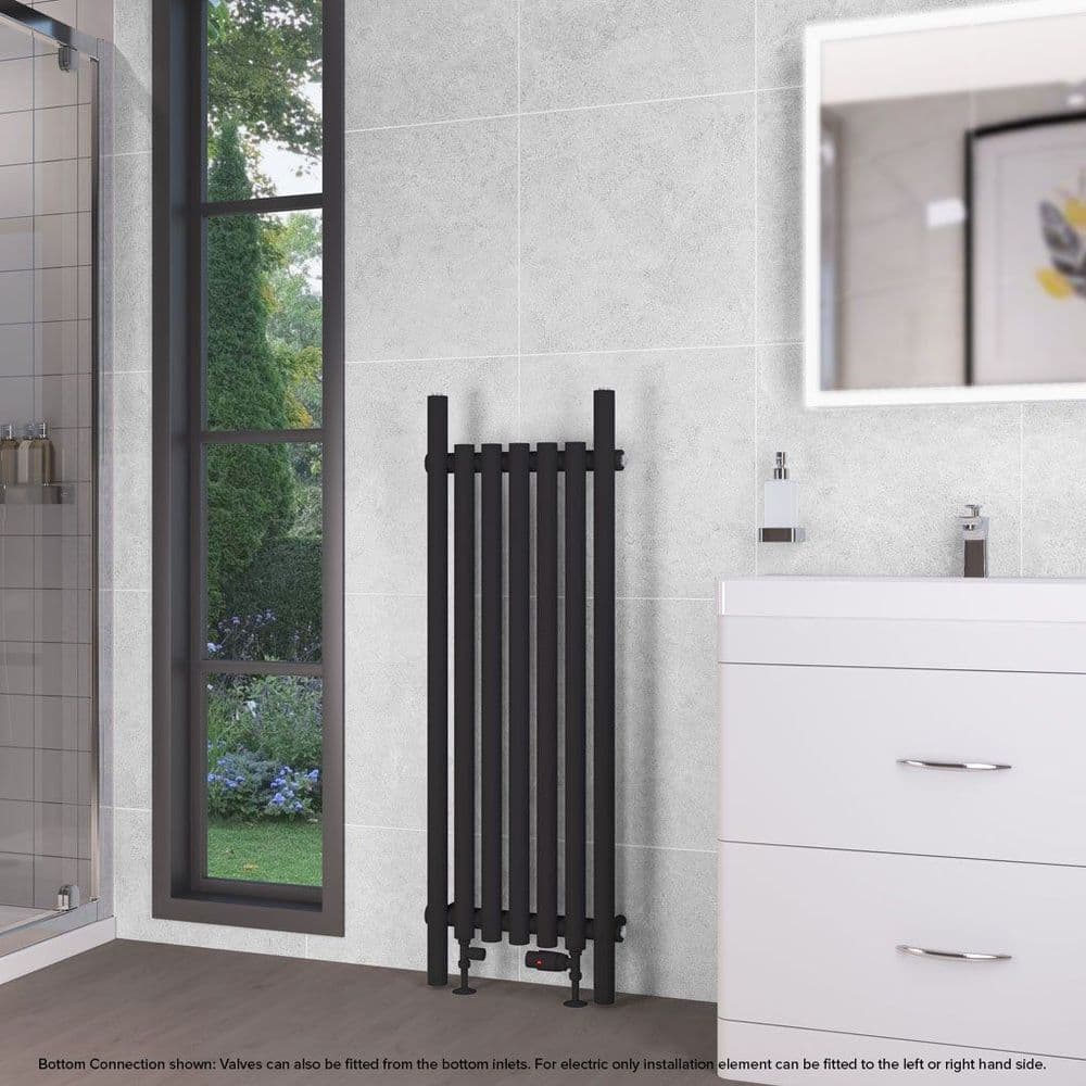 Eastbrook Lambourne Single Designer Radiator - Matt Black - Various Sizes