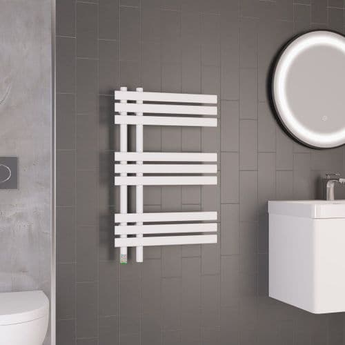 Eastbrook Loddon Dry Element Straight Designer Electric Towel Rail - Matt White - Various Sizes